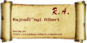 Rajcsányi Albert névjegykártya
