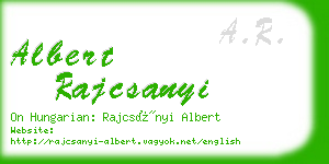 albert rajcsanyi business card